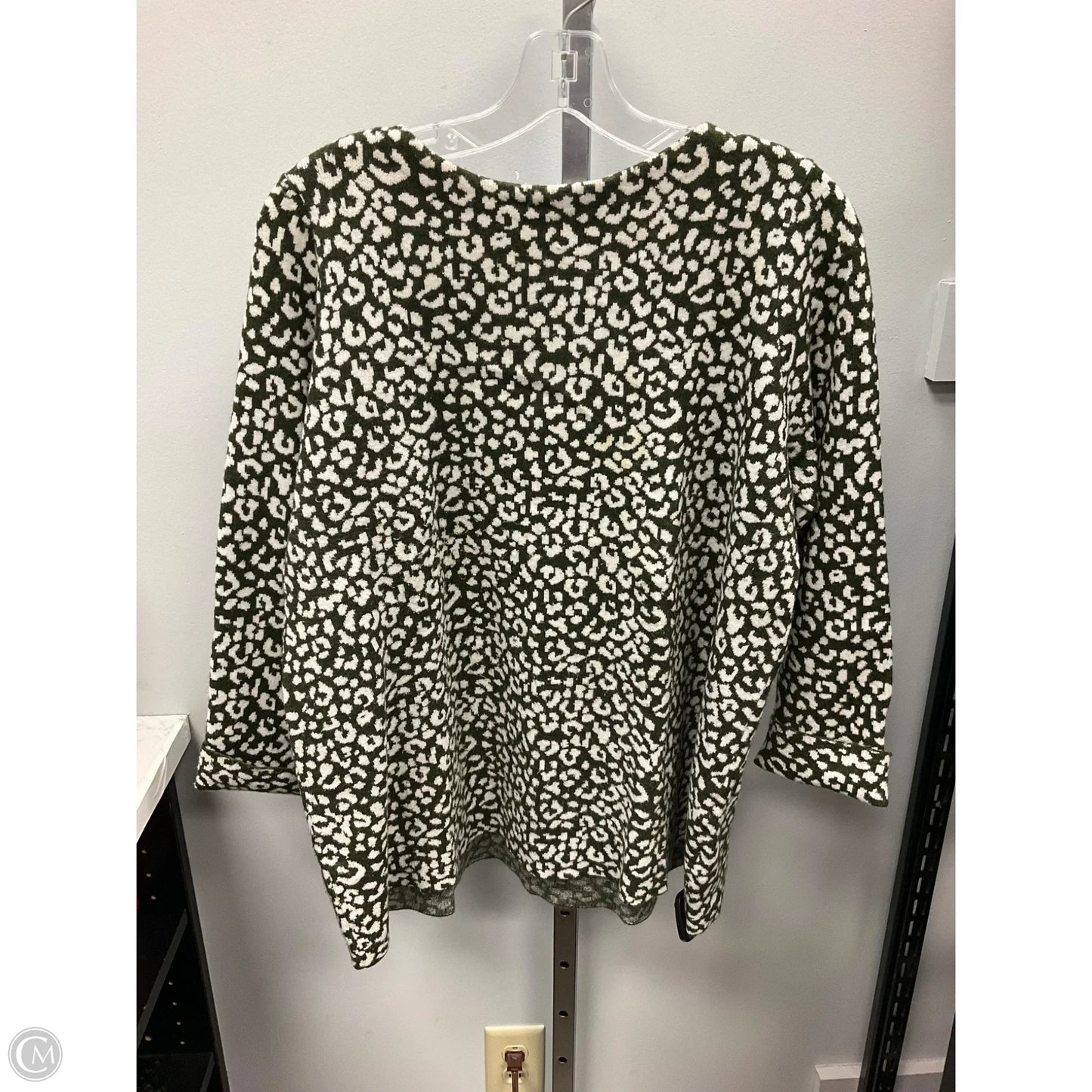 Sweater By Cynthia Rowley In Green & White, Size: 1x