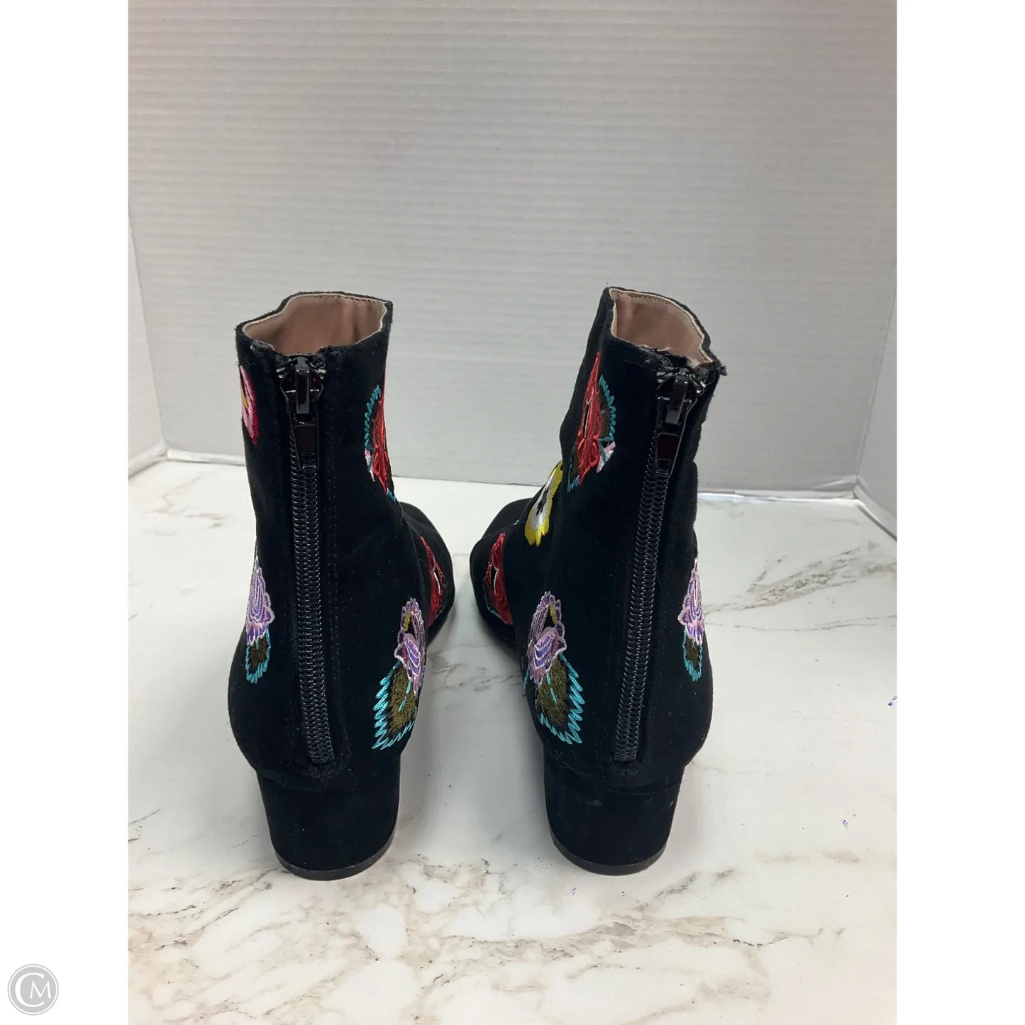 Boots Ankle Heels By Betsey Johnson In Black, Size: 8