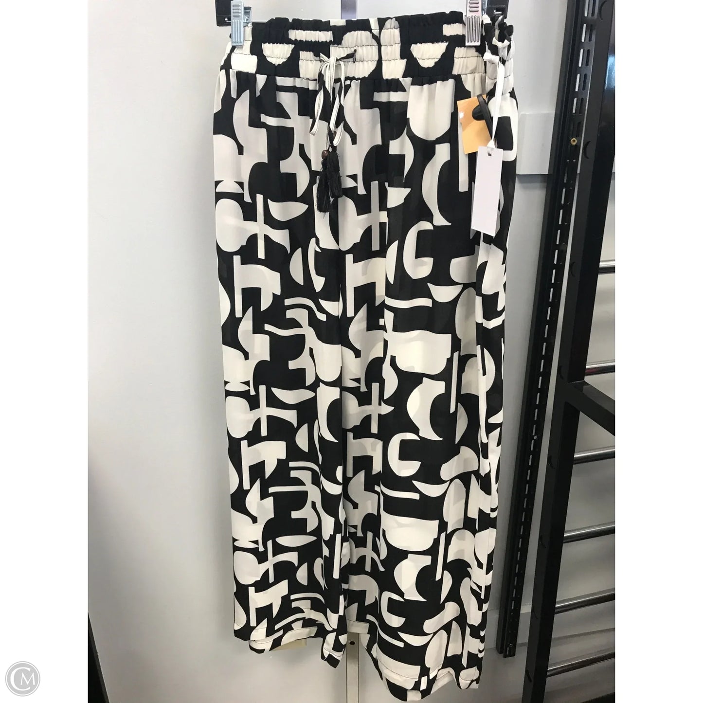 Pants Wide Leg By Rose And Olive In Black & White, Size: 2x