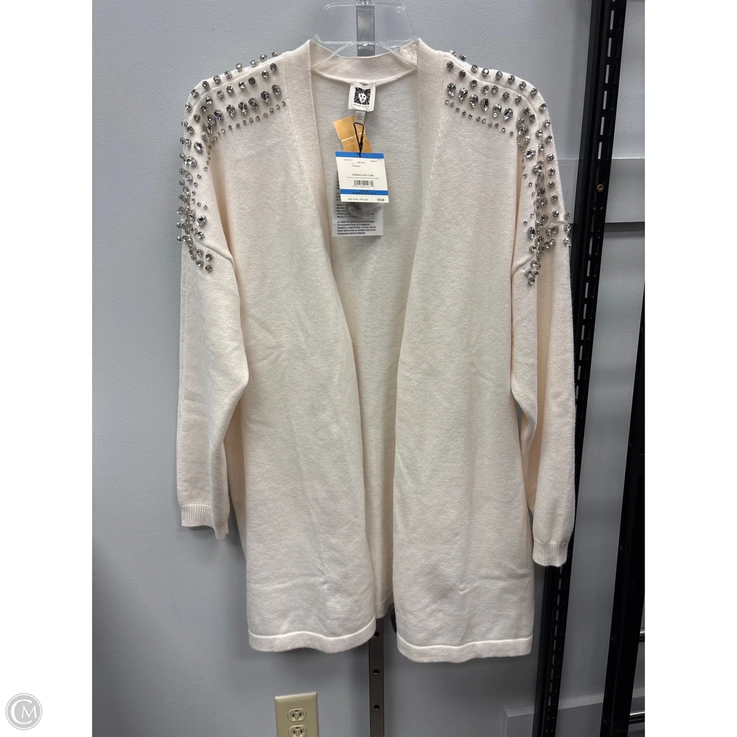 Sweater Cardigan By Anne Klein In Cream, Size: Xl
