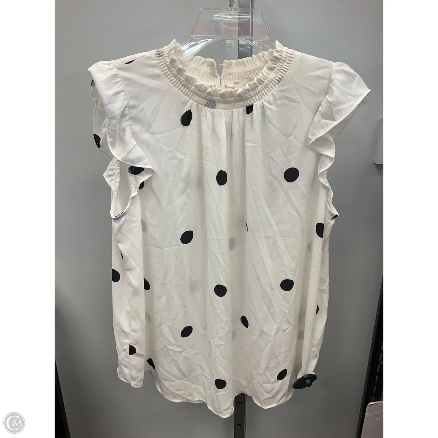 Top Sleeveless By Loft In Polkadot Pattern, Size: L