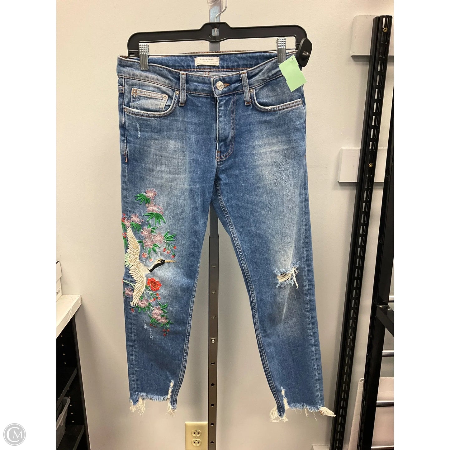 Jeans Cropped By Zara Women In Blue Denim, Size: 2