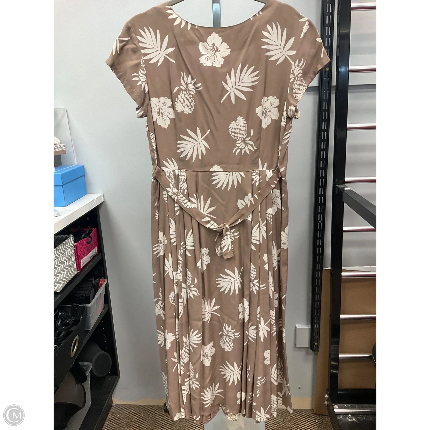Dress Casual Midi By Apart In Brown & Cream, Size: 10p