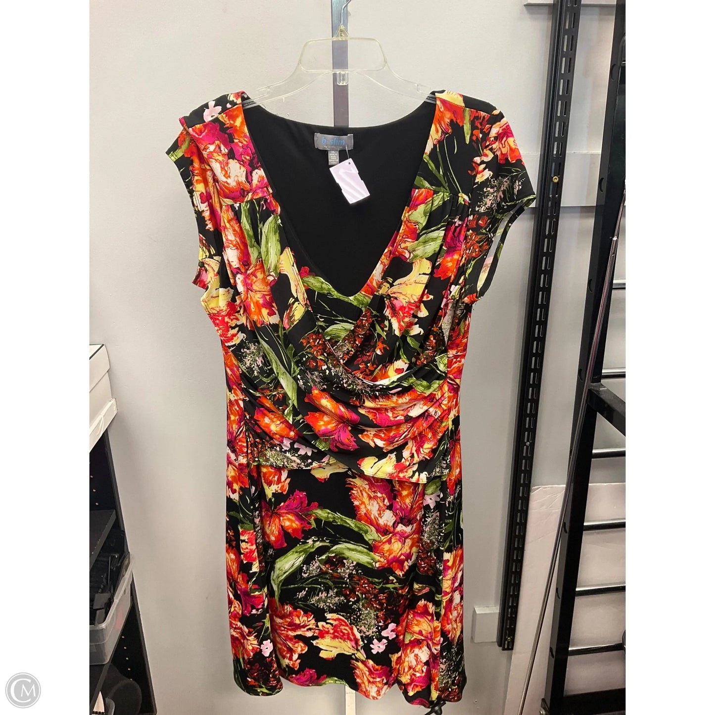 Dress Casual Short By Ny Collection In Floral Print, Size: Xl