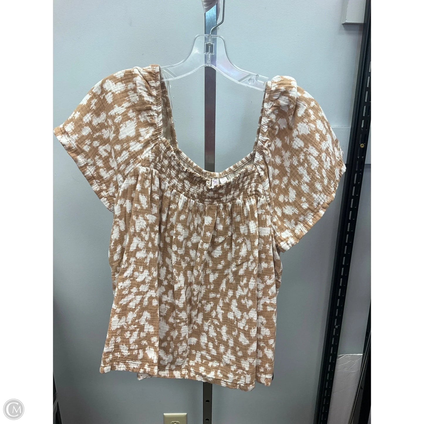 Top Short Sleeve By Joyspun In Beige, Size: Xl