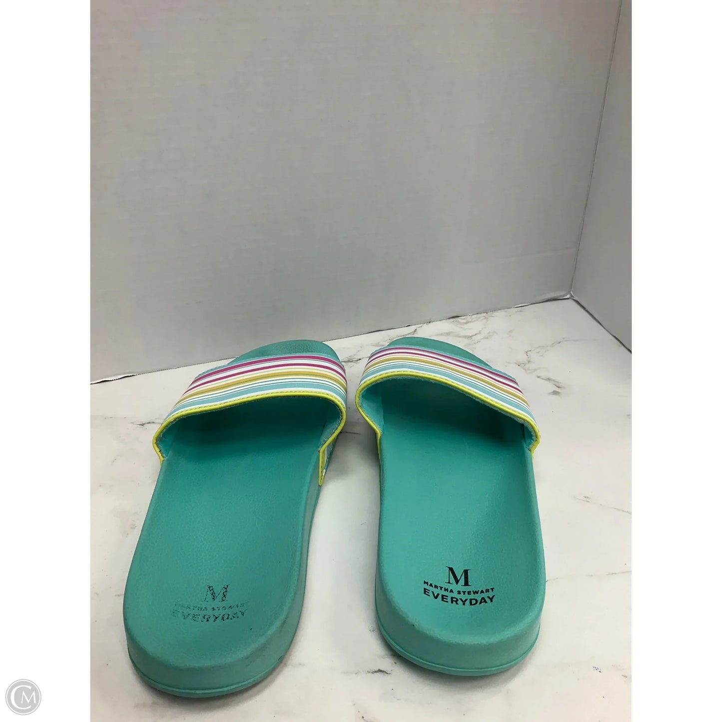 Sandals Flats By Clothes Mentor In Aqua, Size: 9
