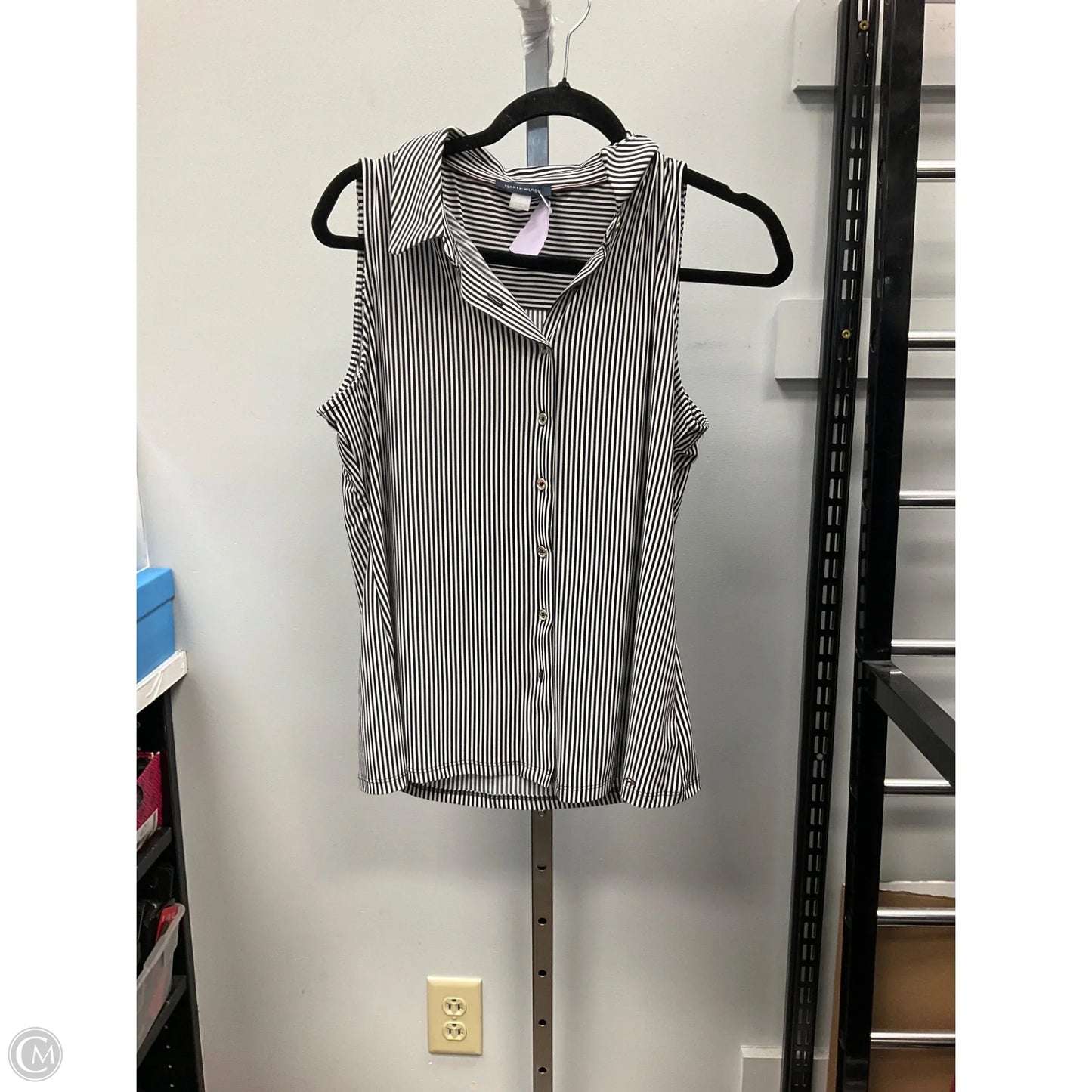 Top Sleeveless By Tommy Hilfiger In Striped Pattern, Size: Xl