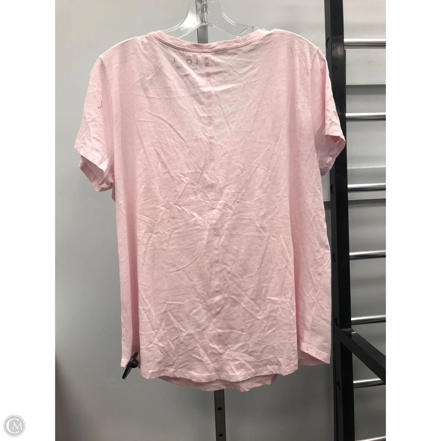 Top Short Sleeve Basic By Loft In Pink, Size: L