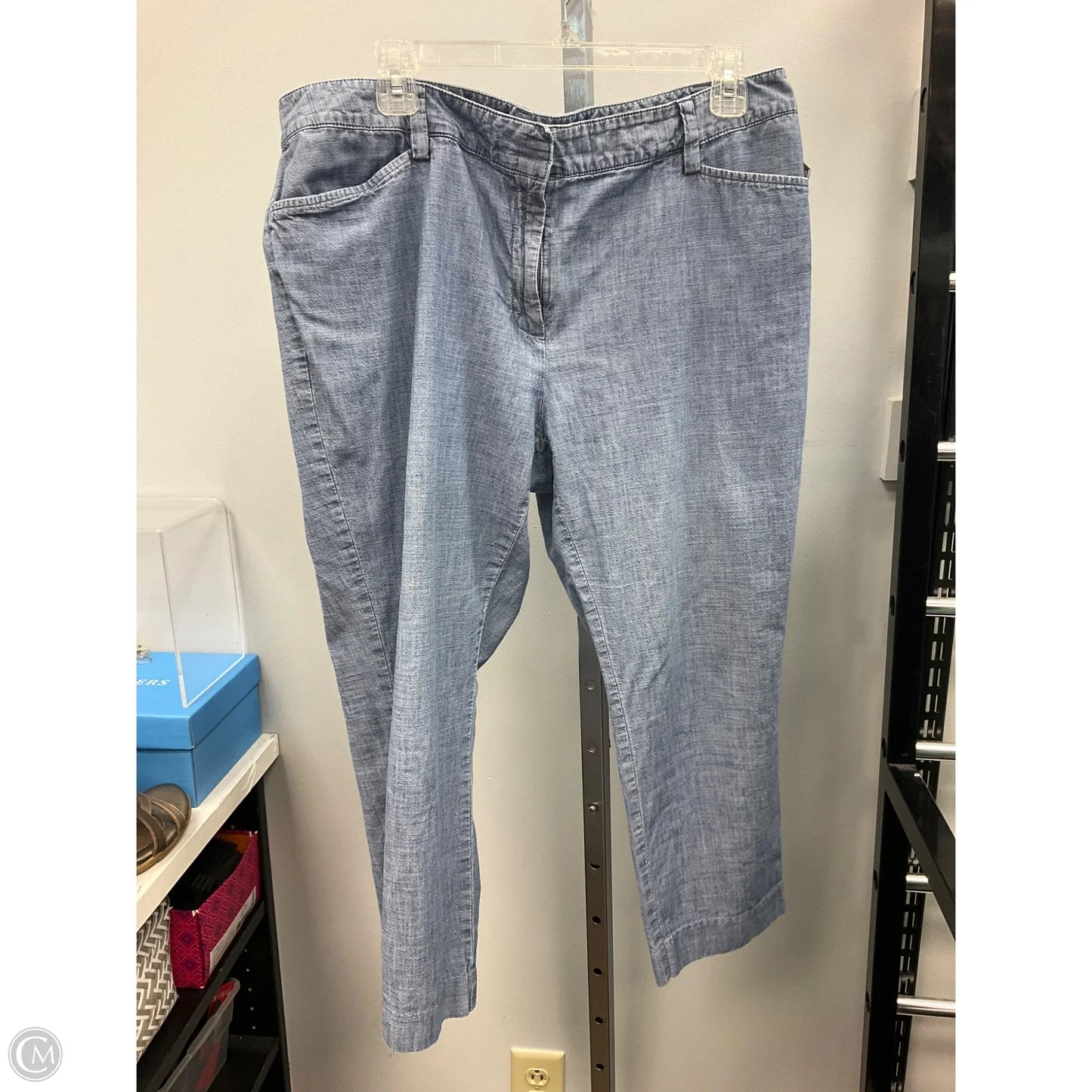 Pants Cropped By Lands End In Blue, Size: 14p