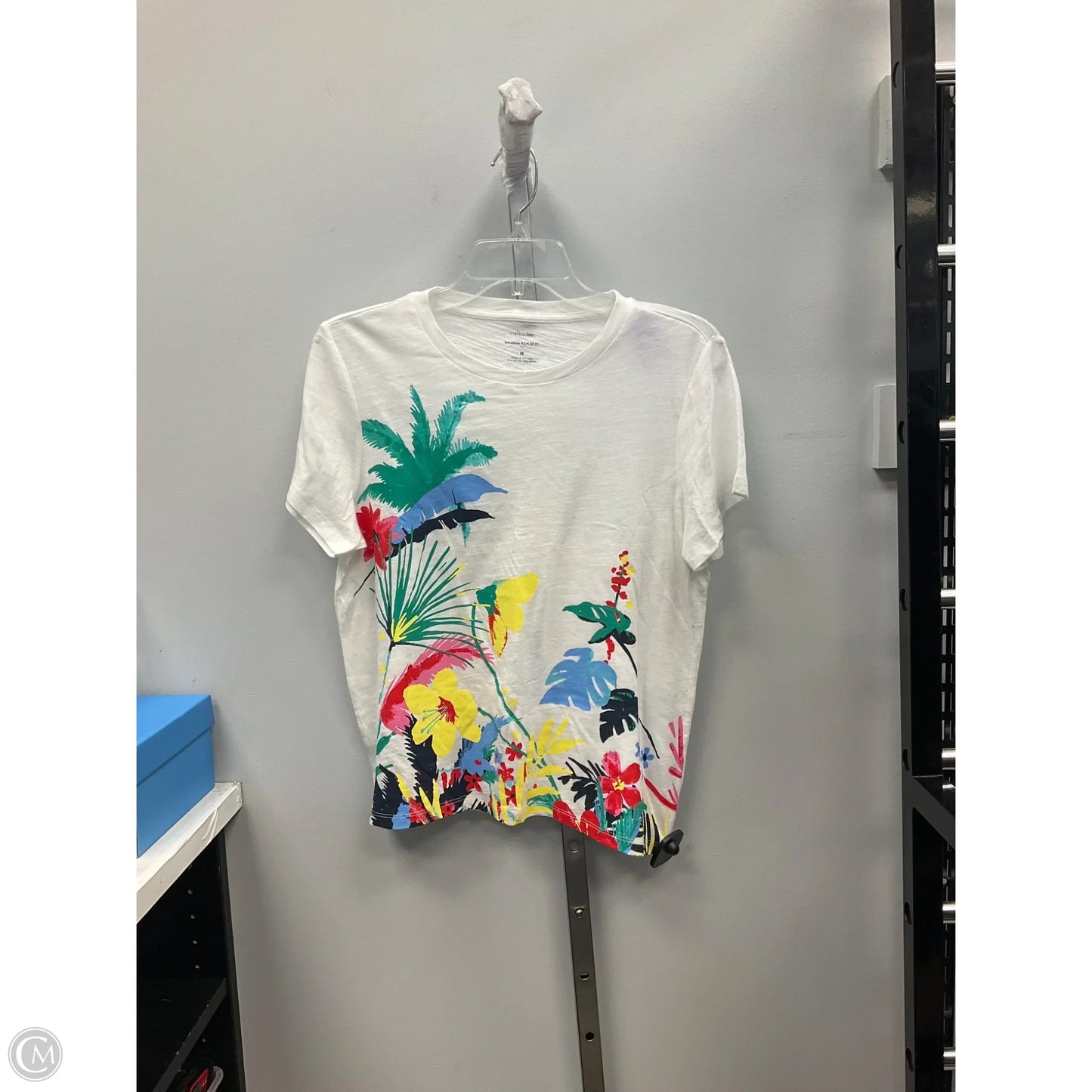Top Short Sleeve By Banana Republic In White, Size: M