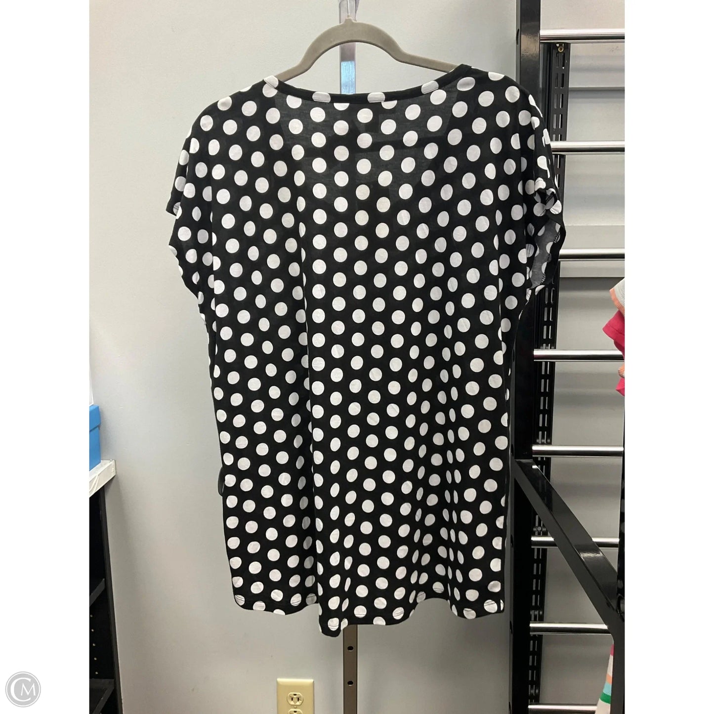 Top Short Sleeve By Michael By Michael Kors In Polkadot Pattern, Size: L
