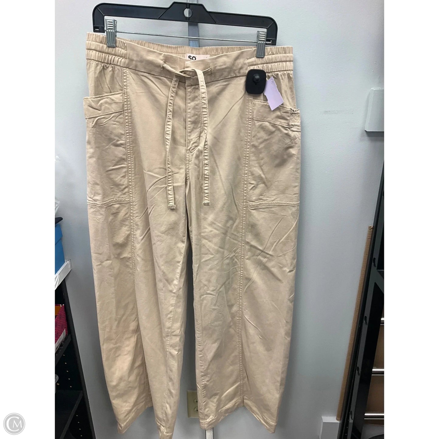 Pants Wide Leg By So In Beige, Size: L