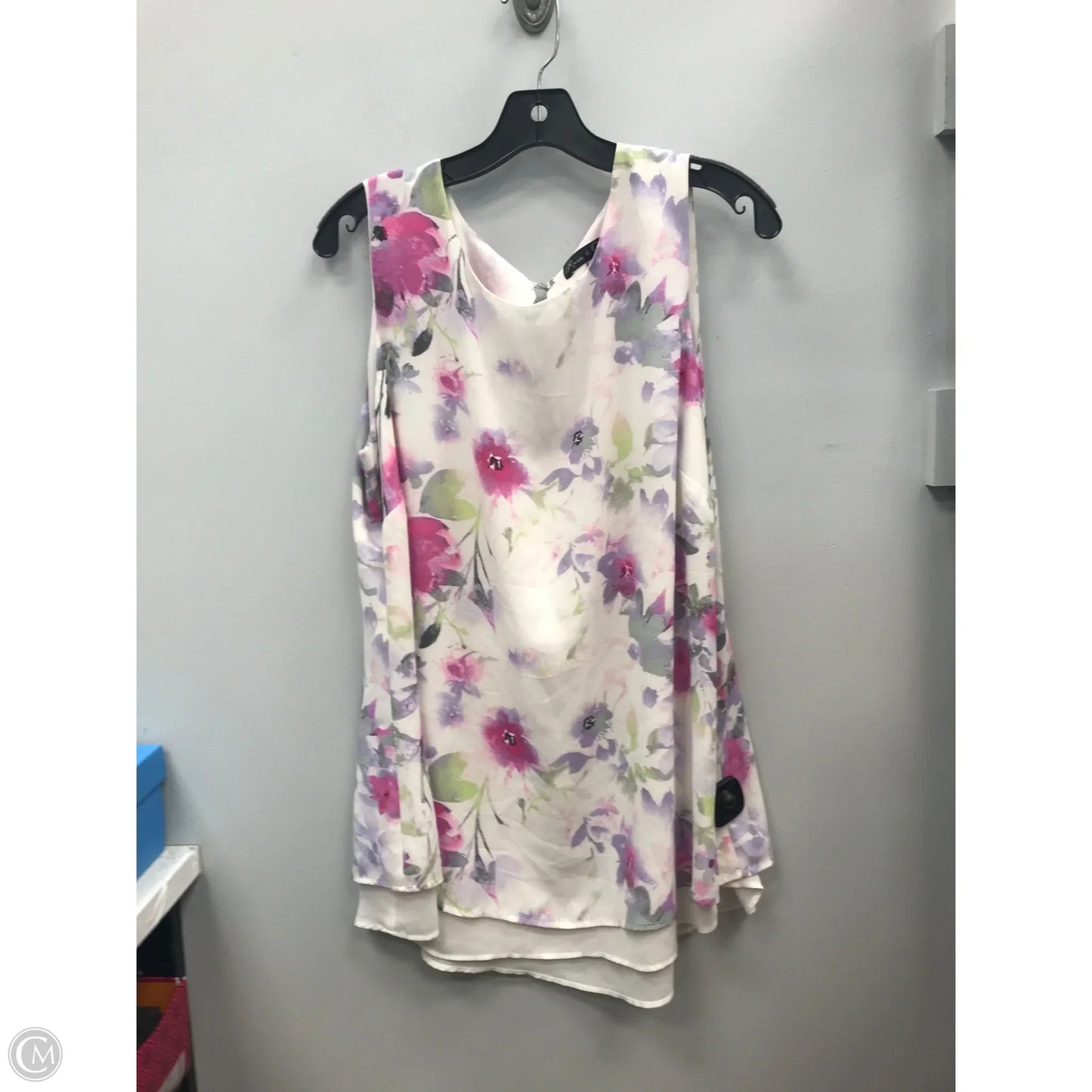 Top Sleeveless By Rose And Olive In Floral Print, Size: 1x