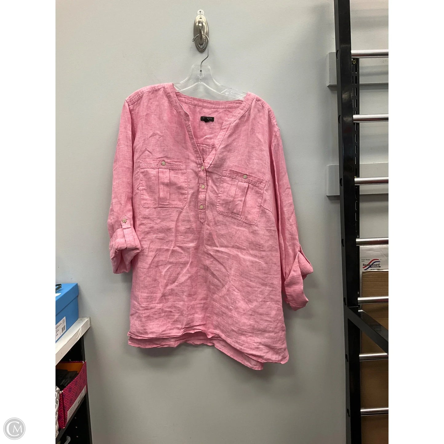 Top Long Sleeve By Talbots In Pink, Size: 2x