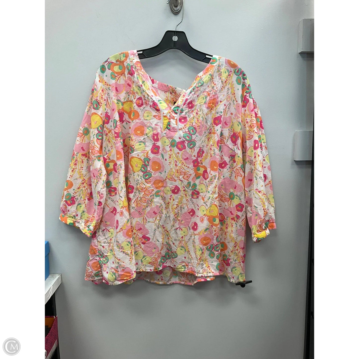 Top Long Sleeve By Talbots In Floral Print, Size: 3x