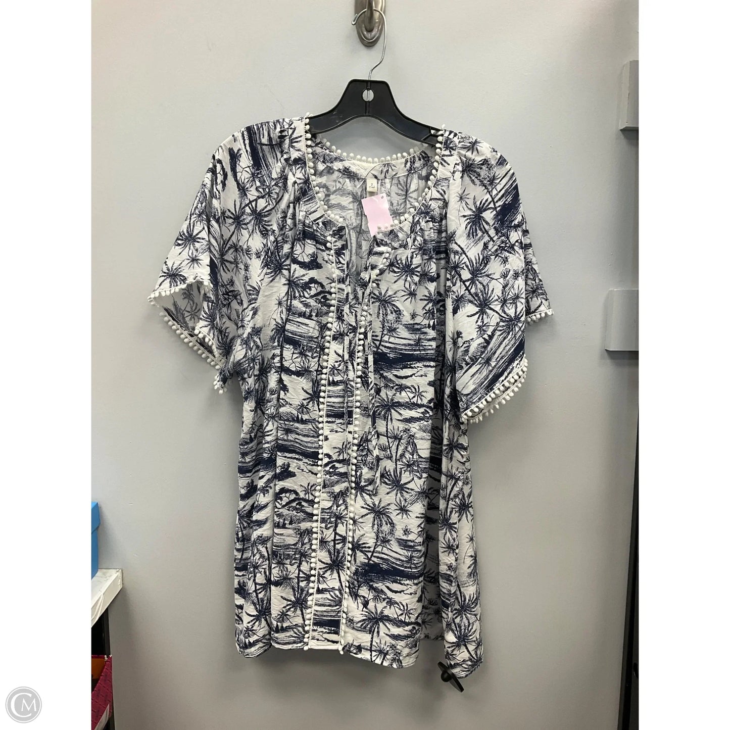 Top Short Sleeve By Torrid In Blue & White, Size: 2x