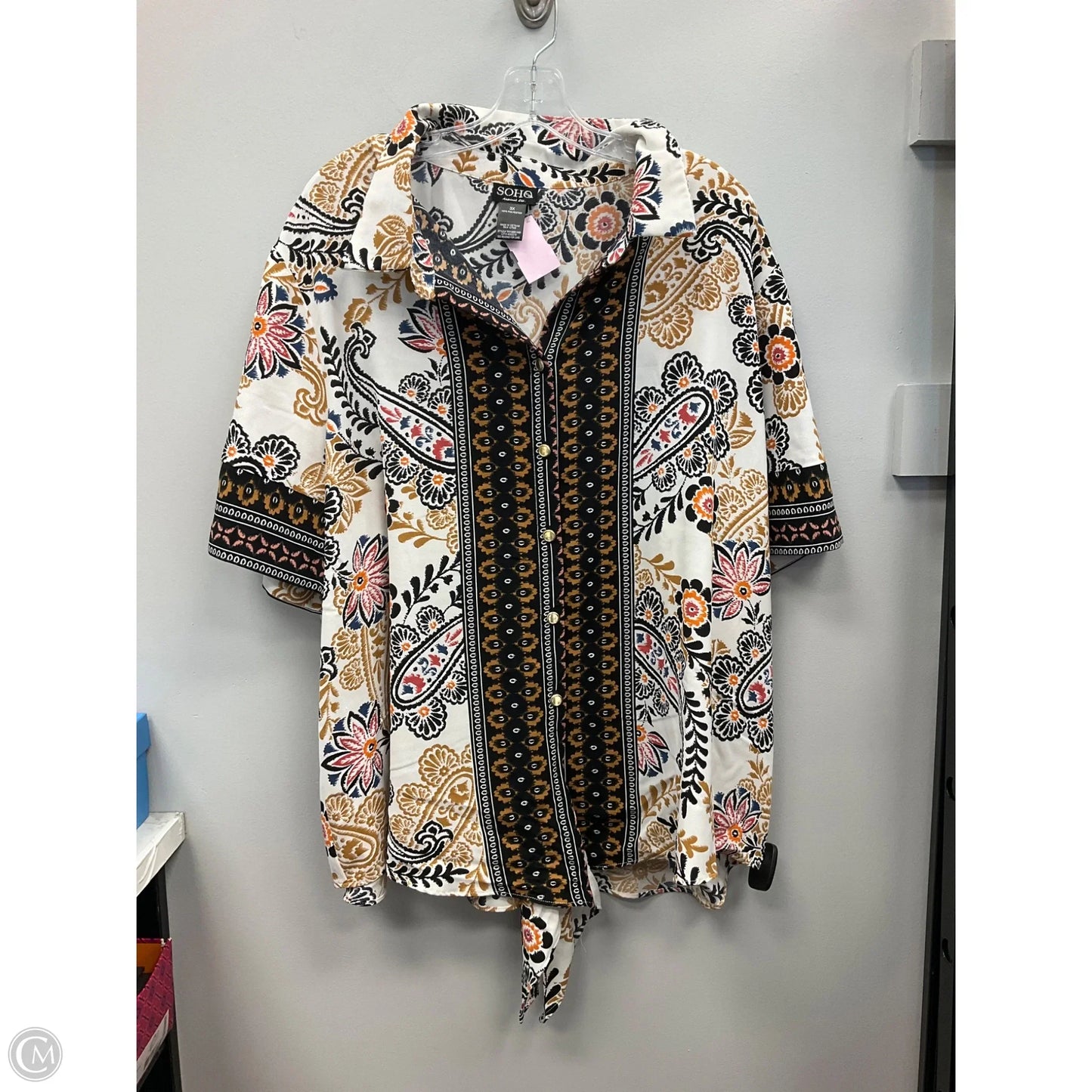 Top Short Sleeve By Soho Apparel In Floral Print, Size: 3x