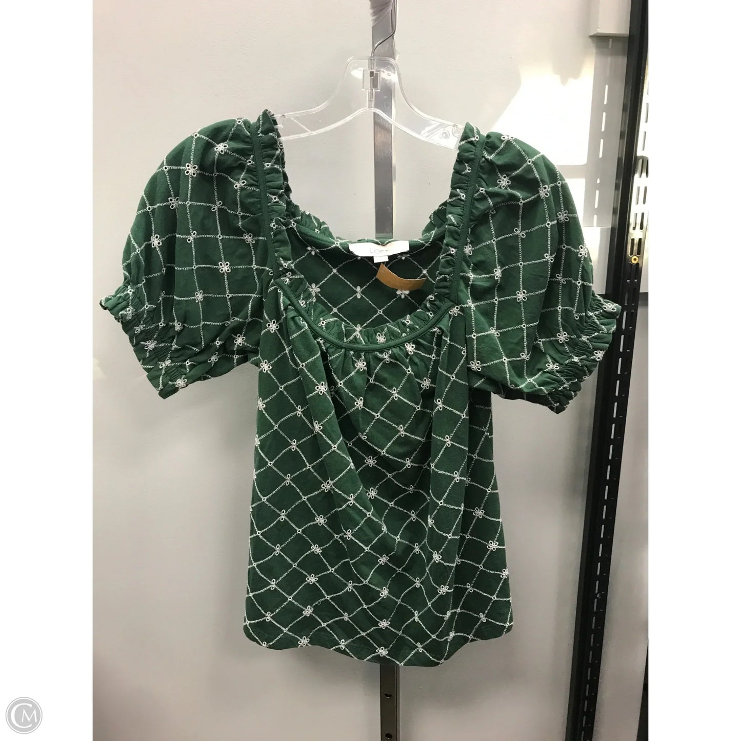 Top Short Sleeve By Loft In Green, Size: S