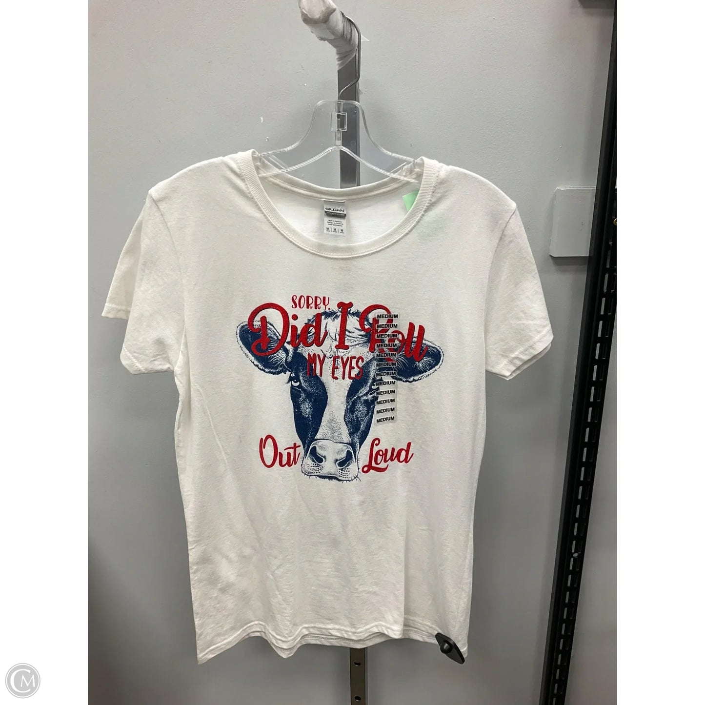 Top Short Sleeve Basic By Clothes Mentor In White, Size: M