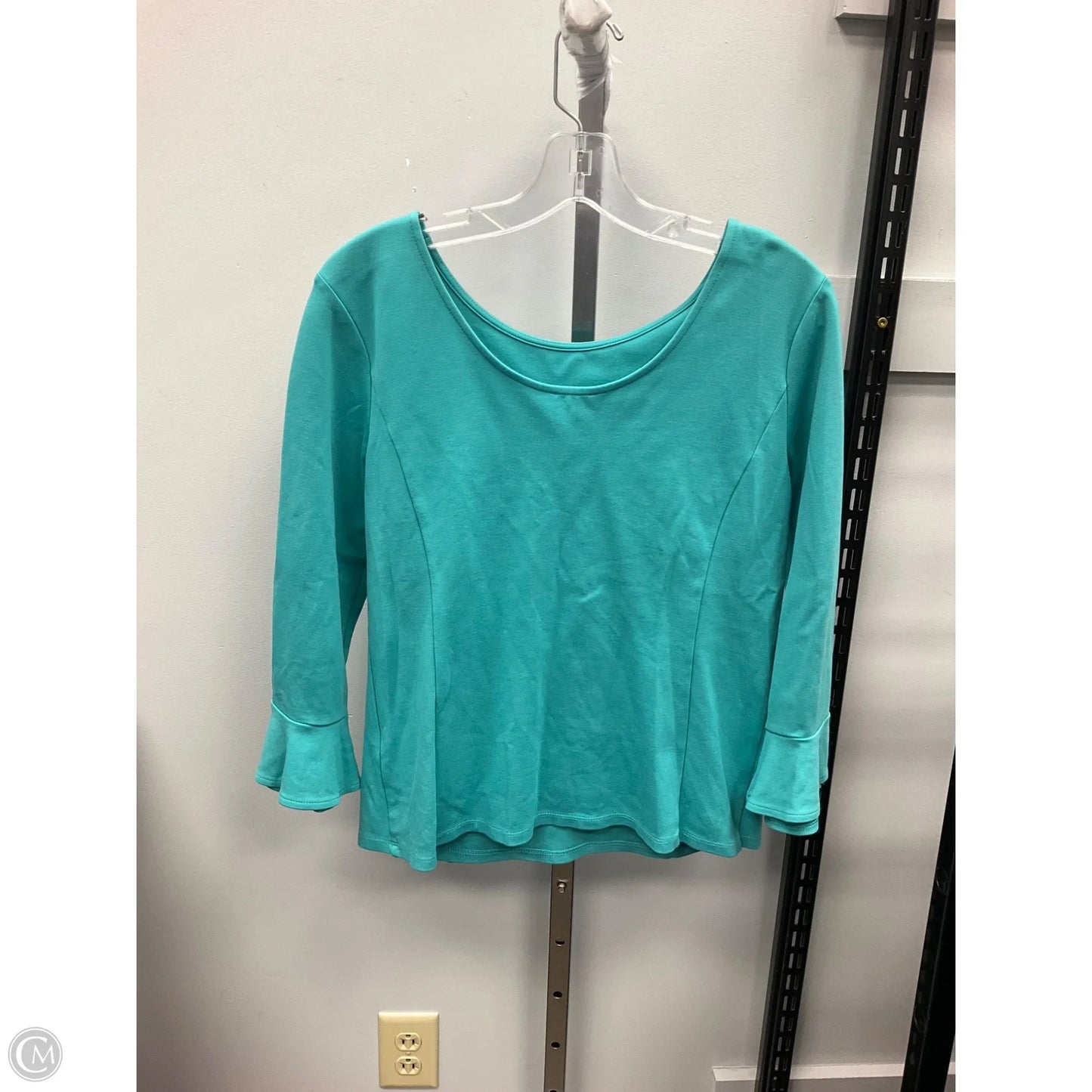 Top Long Sleeve By Talbots In Teal, Size: S
