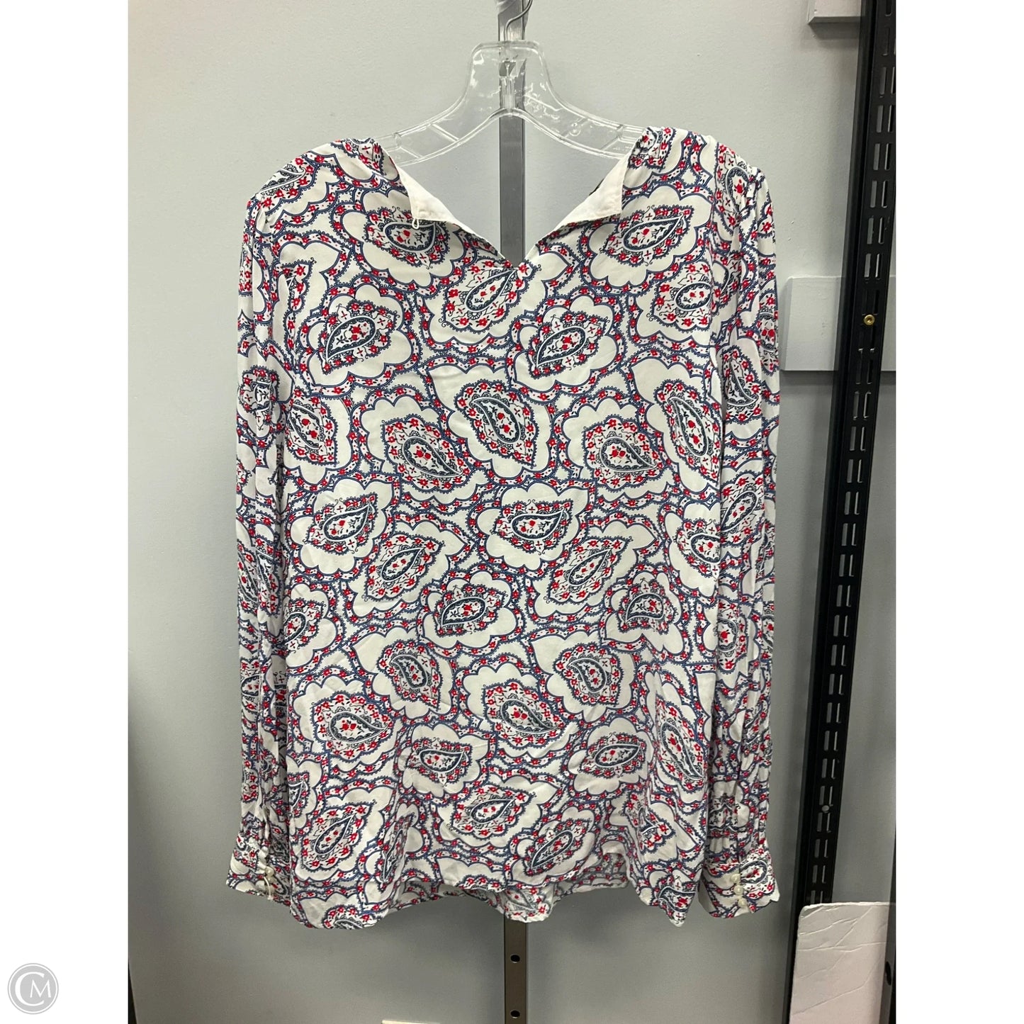 Top Long Sleeve By Talbots In Paisley Print, Size: M