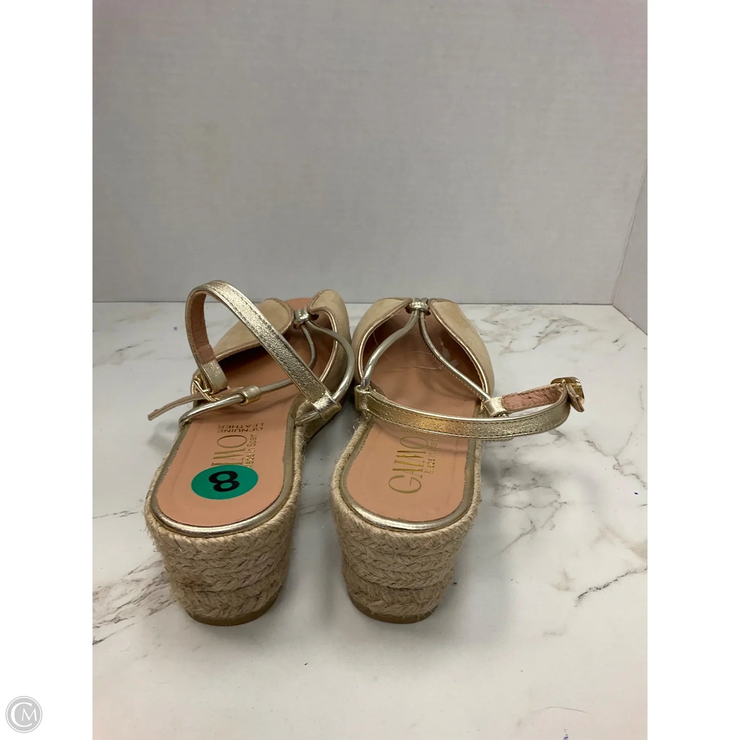 Sandals Heels Wedge By Clothes Mentor In Cream, Size: 8