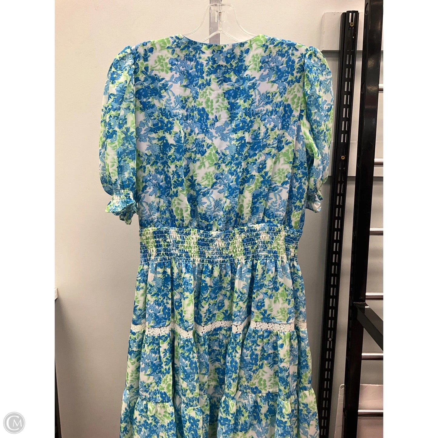 Dress Casual Midi By Taylor In Blue & Green, Size: 8