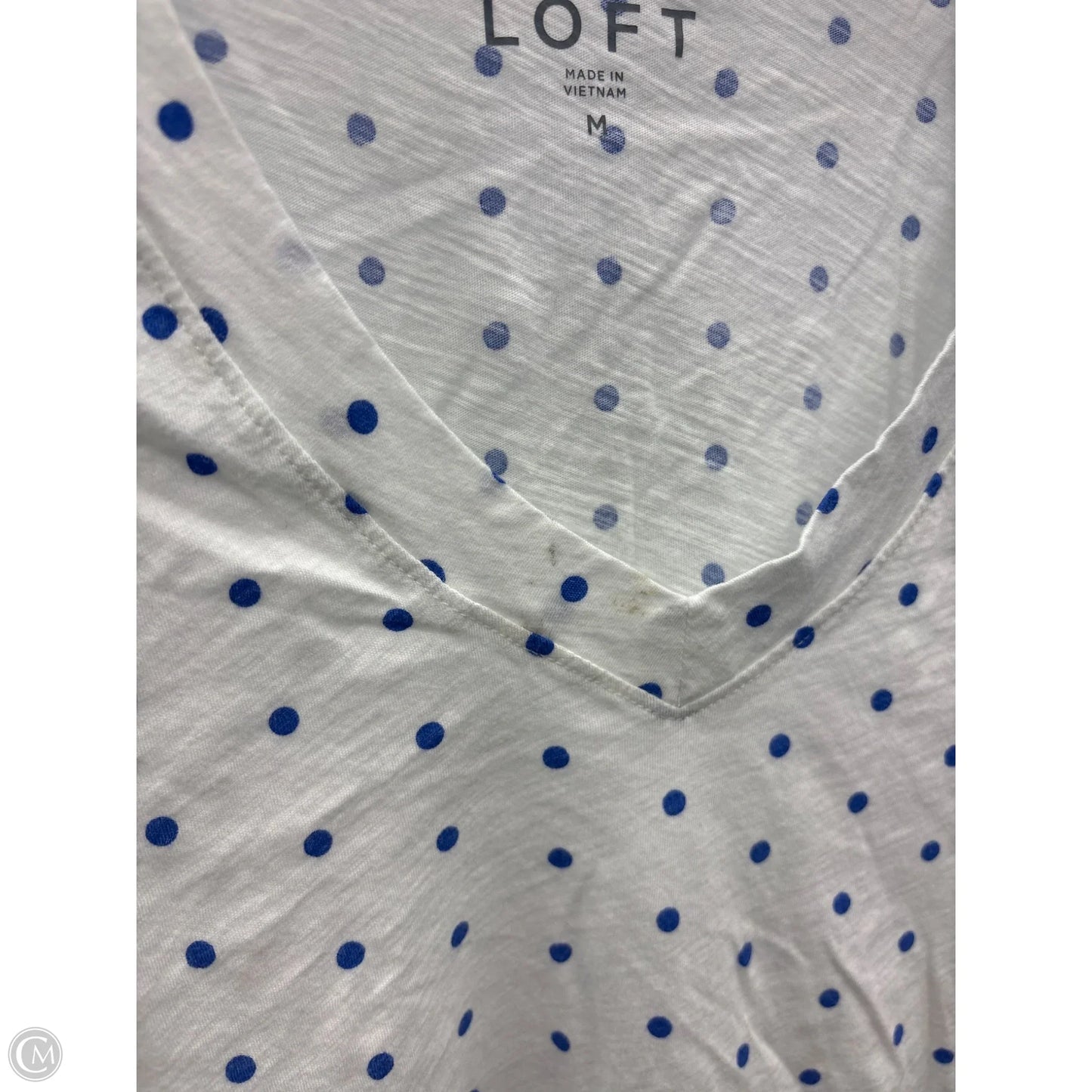 Top Short Sleeve By Loft In Polkadot Pattern, Size: M