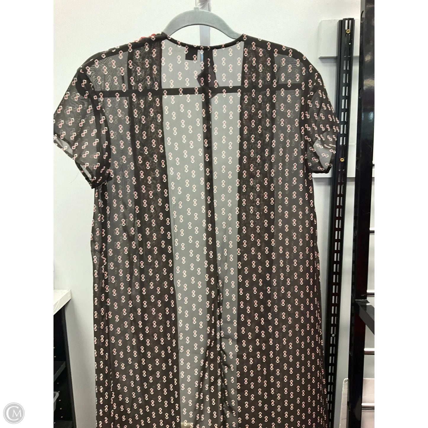 Kimono By Clothes Mentor In Black & Pink, Size: S