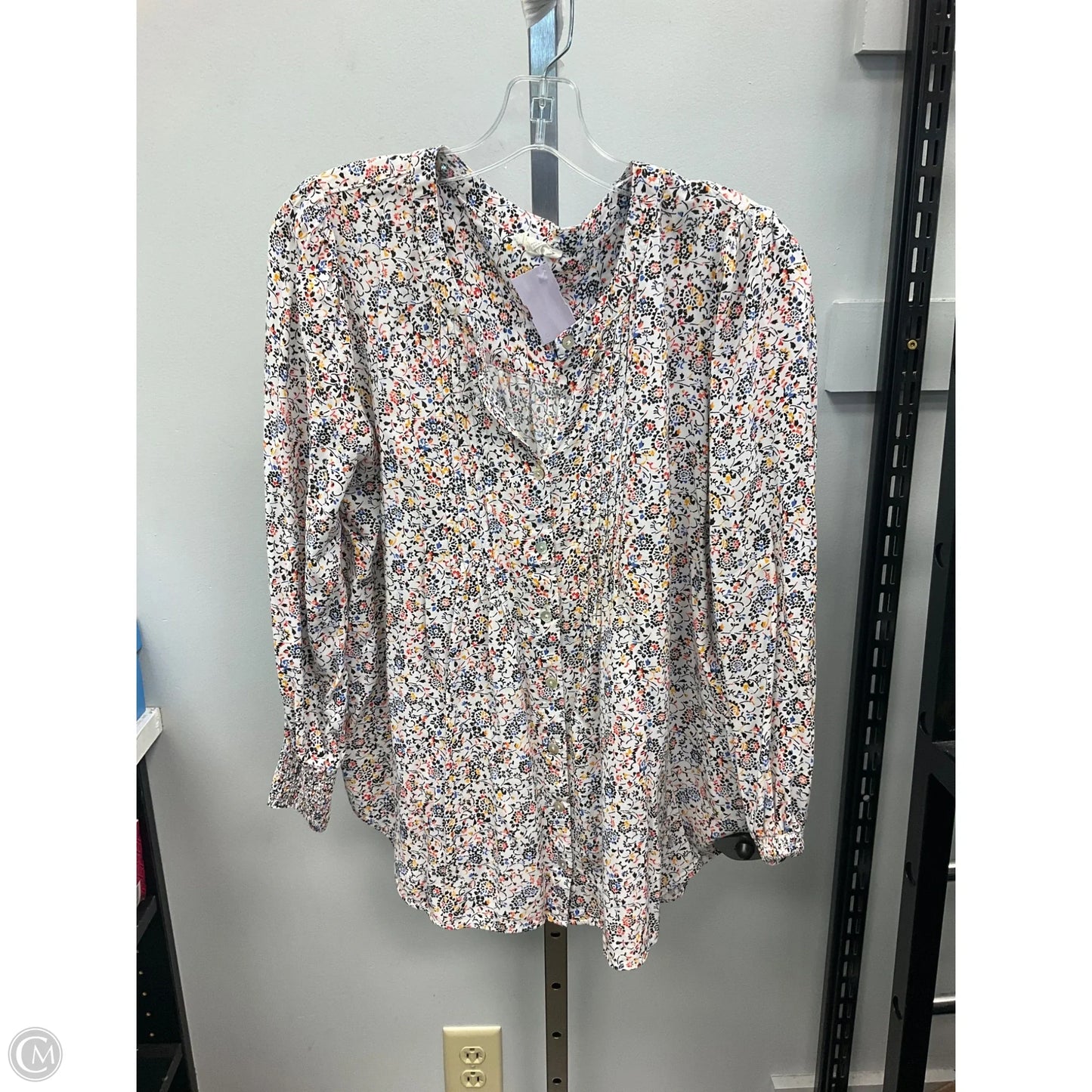 Top Long Sleeve By Jane And Delancey In Floral Print, Size: L