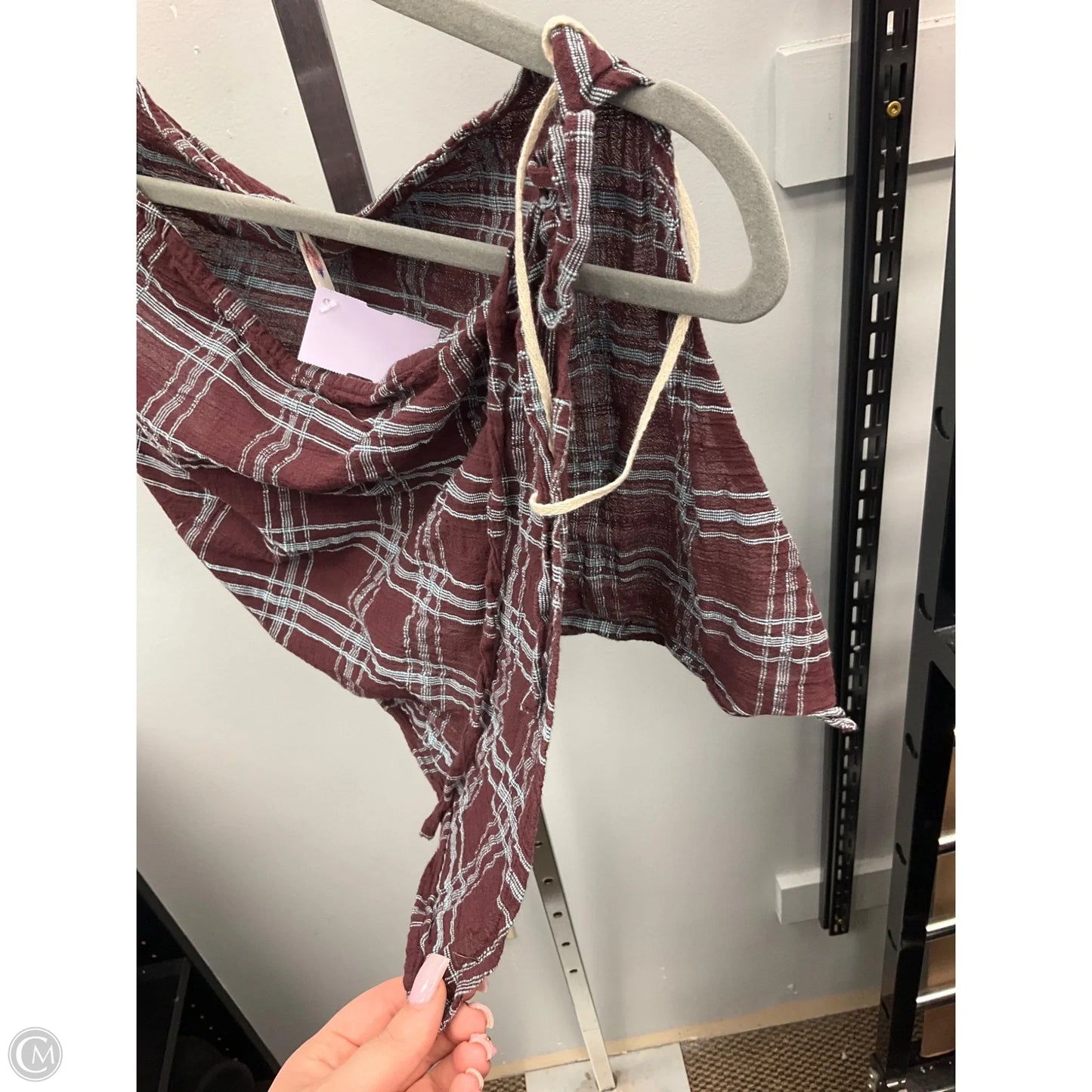 Top Sleeveless By Free People In Plaid Pattern, Size: S