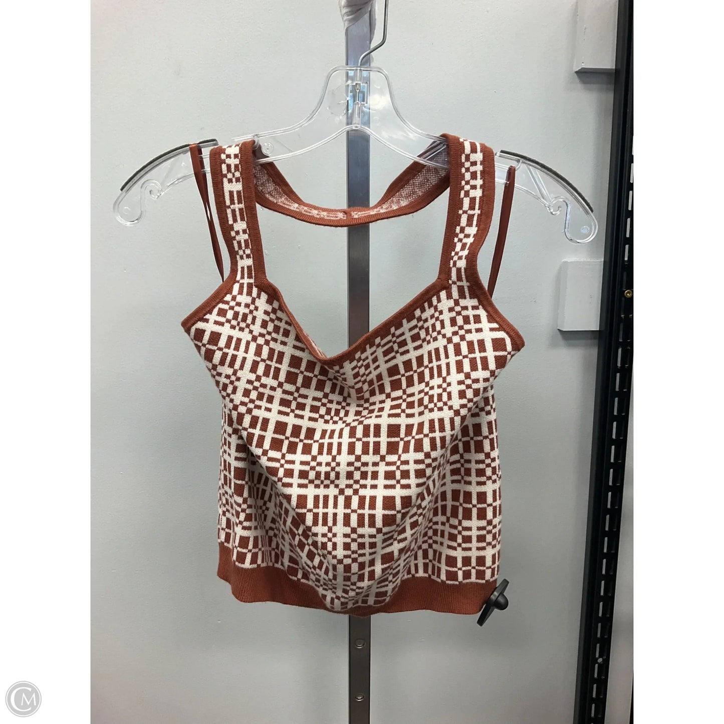 Top Sleeveless By Abercrombie And Fitch In Brown & White, Size: Xl