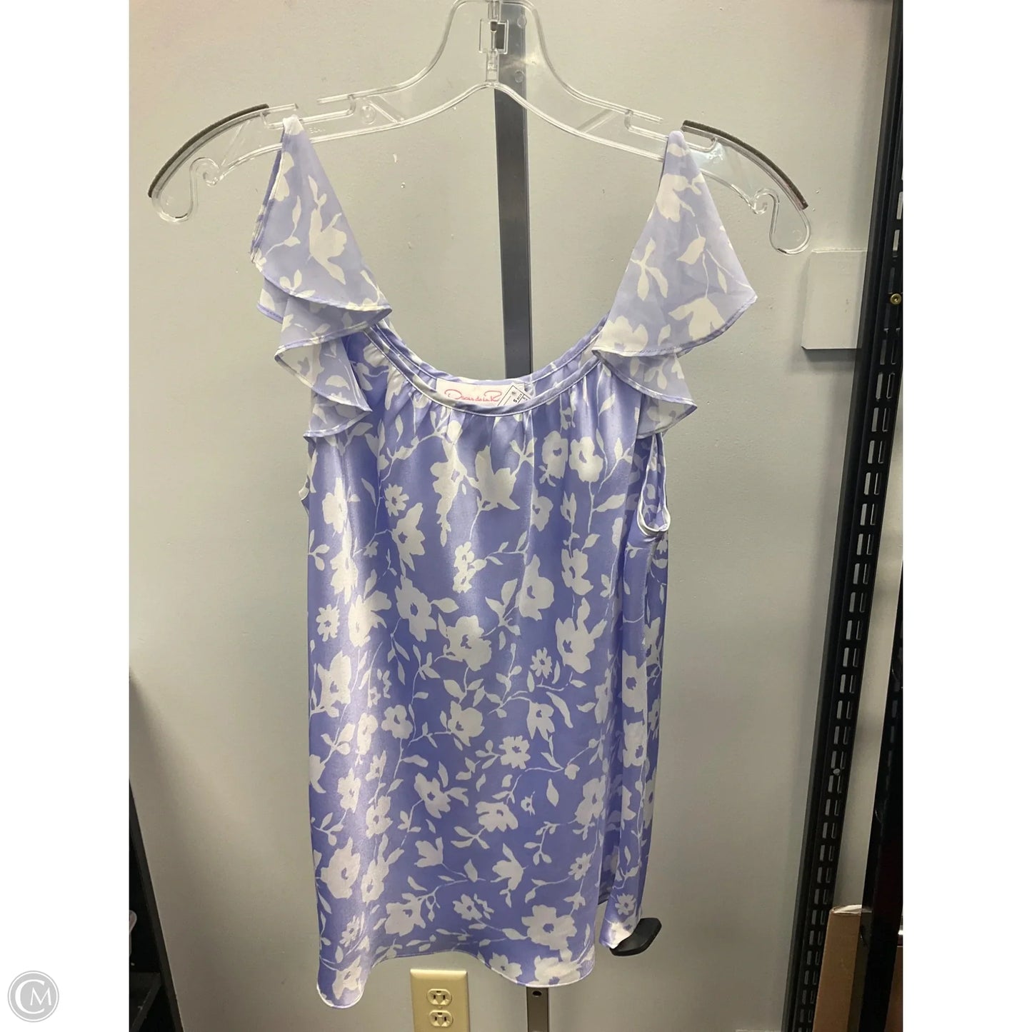 Top Sleeveless Luxury Designer By Oscar De La Renta In Purple & White, Size: S