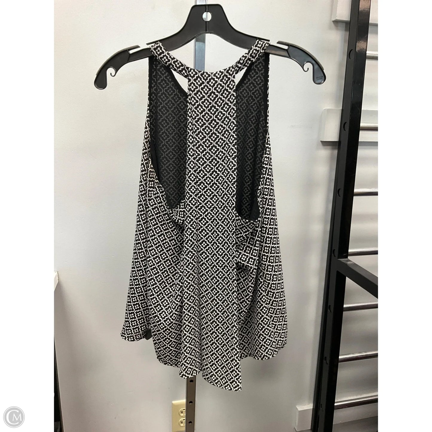 Top Sleeveless By Loft In Black & White, Size: S
