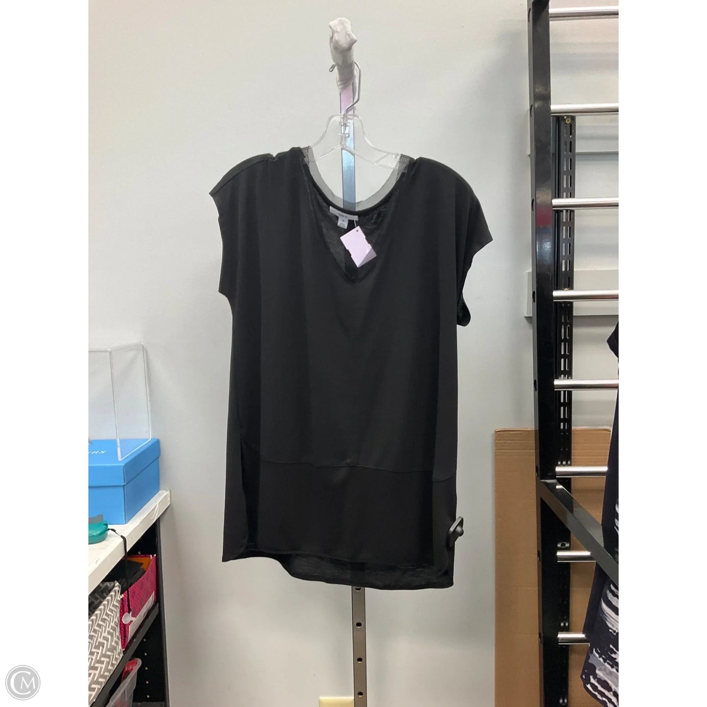 Top Short Sleeve By Bar Iii In Black, Size: M