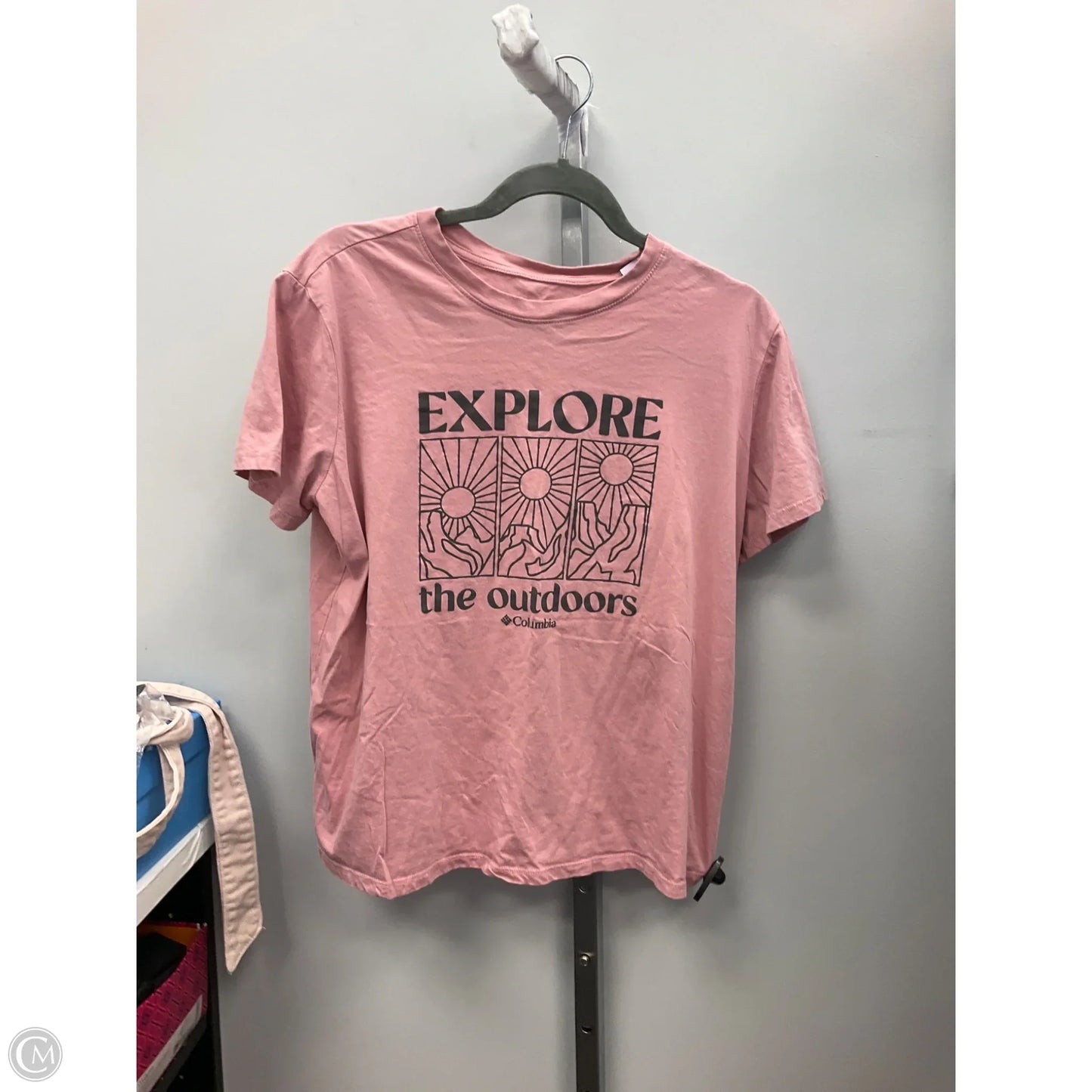 Top Short Sleeve Basic By Columbia In Pink, Size: L