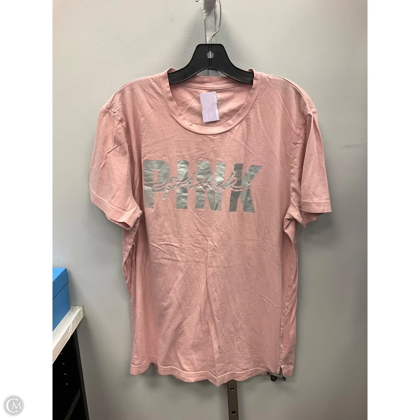 Top Short Sleeve Basic By Pink In Pink, Size: L