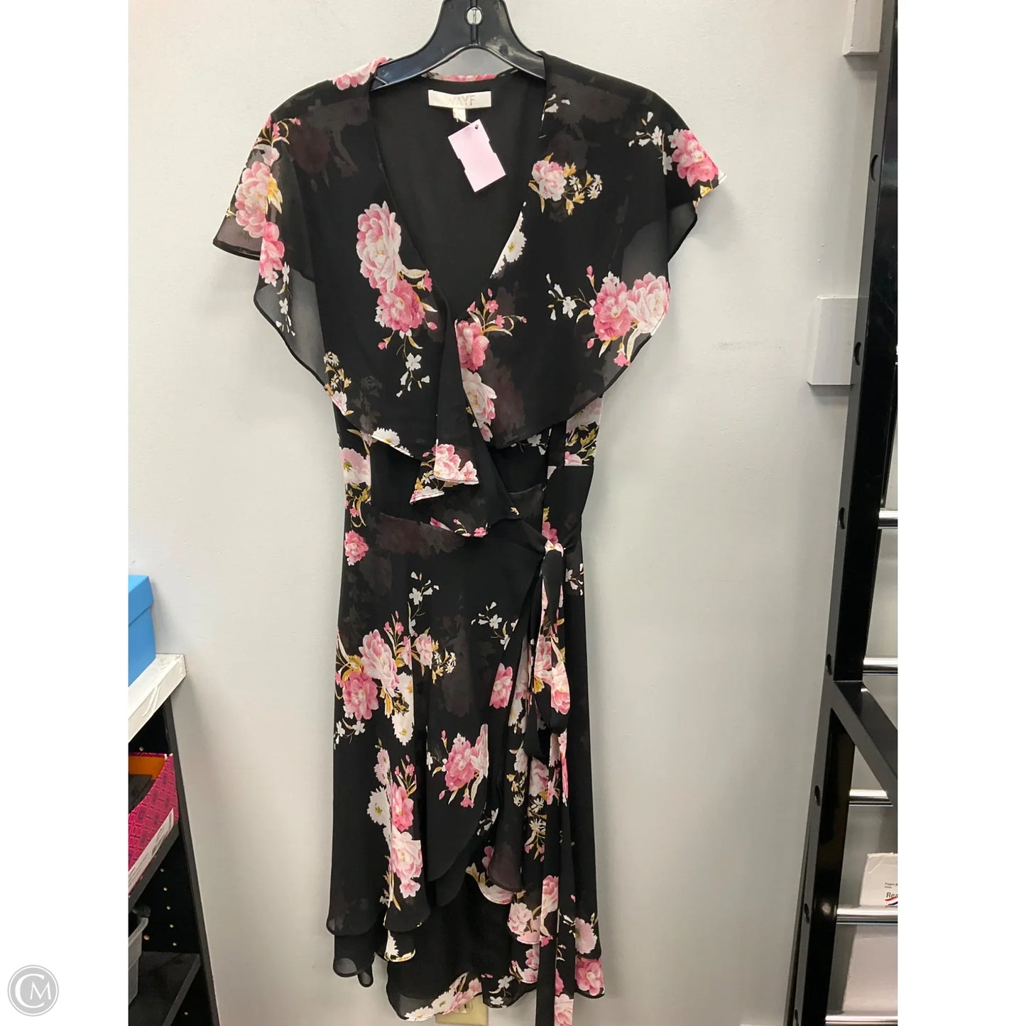 Dress Casual Midi By Wayf In Black & Pink, Size: L