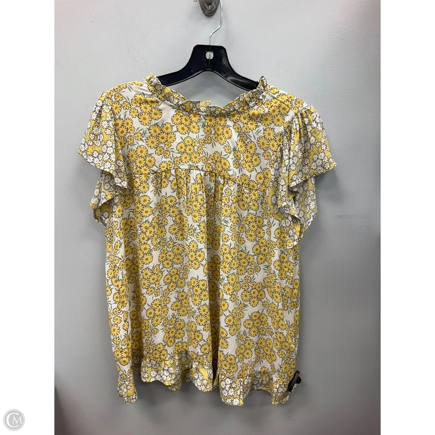 Top Short Sleeve By Dr2 In Yellow, Size: L
