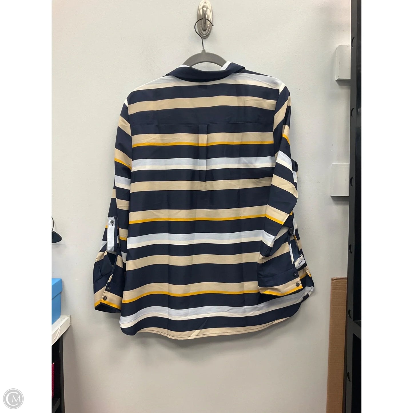 Top Long Sleeve By Ann Taylor In Striped Pattern, Size: Lp