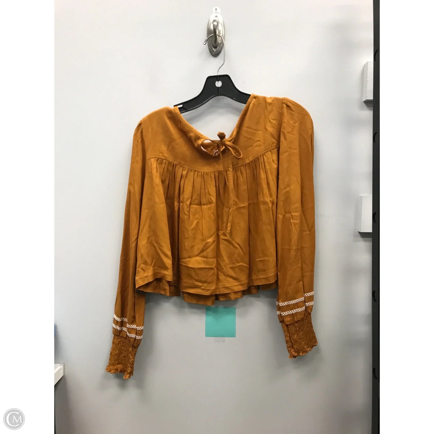 Top Long Sleeve By Arizona In Orange & White, Size: S