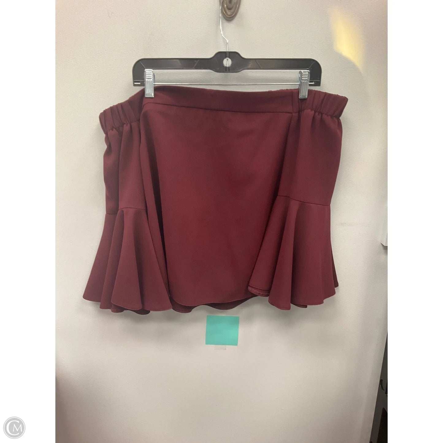 Top 3/4 Sleeve By Topshop In Maroon, Size: 8