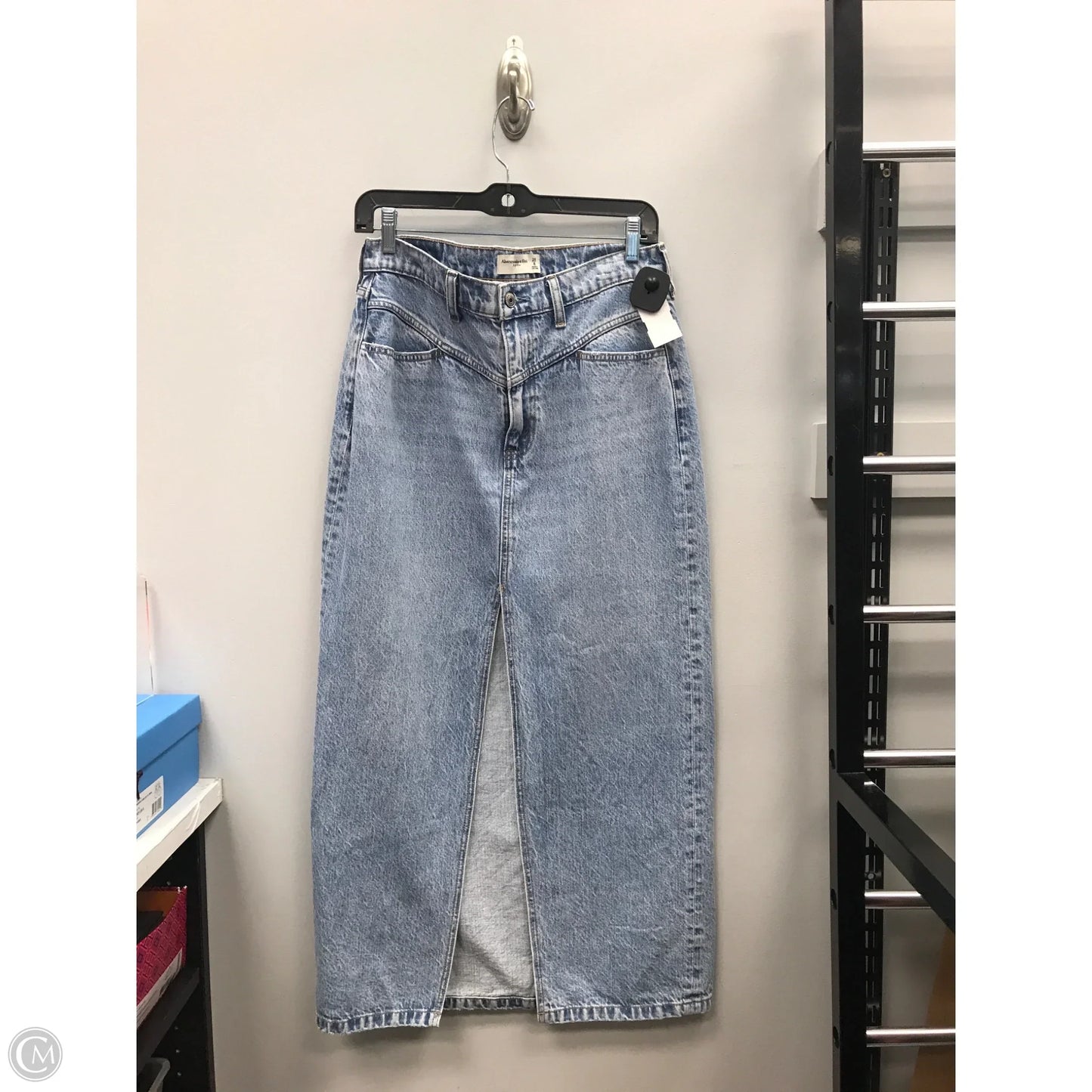 Skirt Maxi By Abercrombie And Fitch In Blue Denim, Size: 6