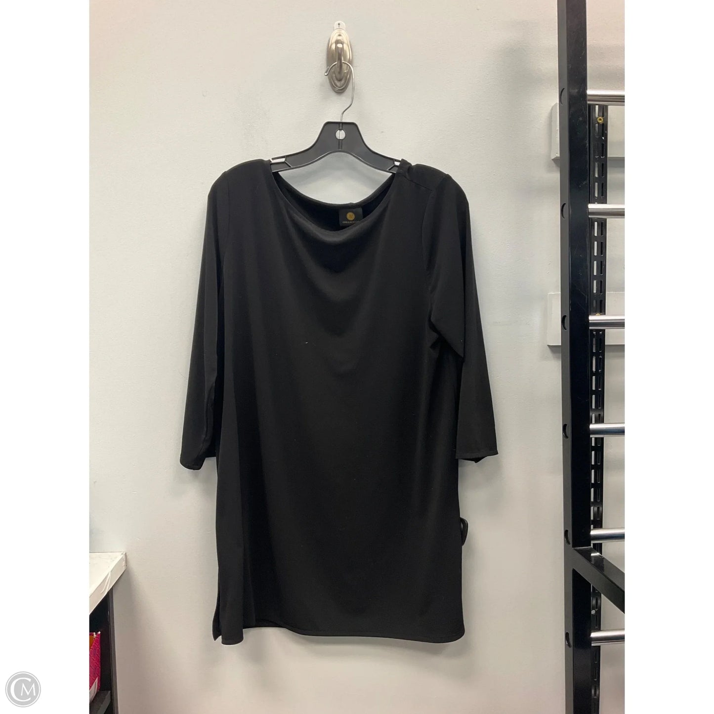 Top 3/4 Sleeve By Jm Collections In Black, Size: L