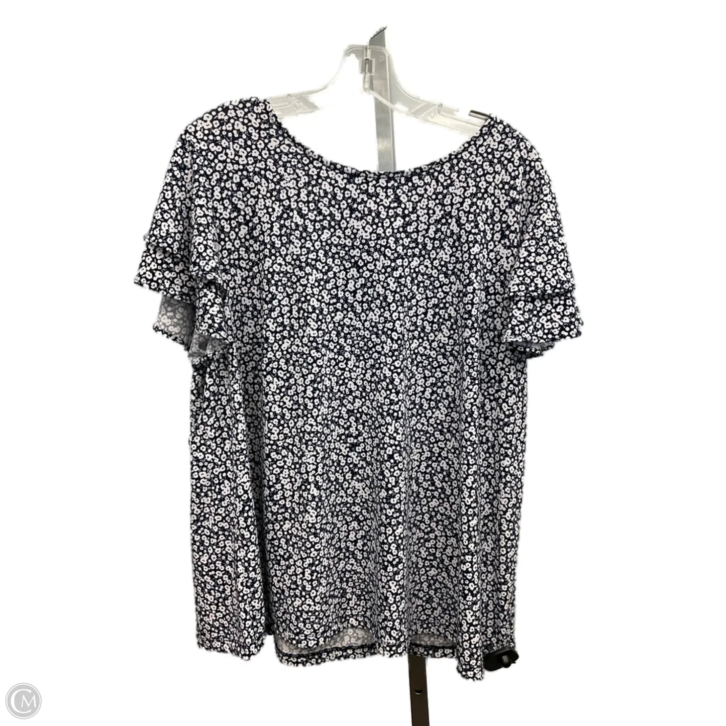 Top Short Sleeve By Adrianna Papell In Floral Print, Size: 2x