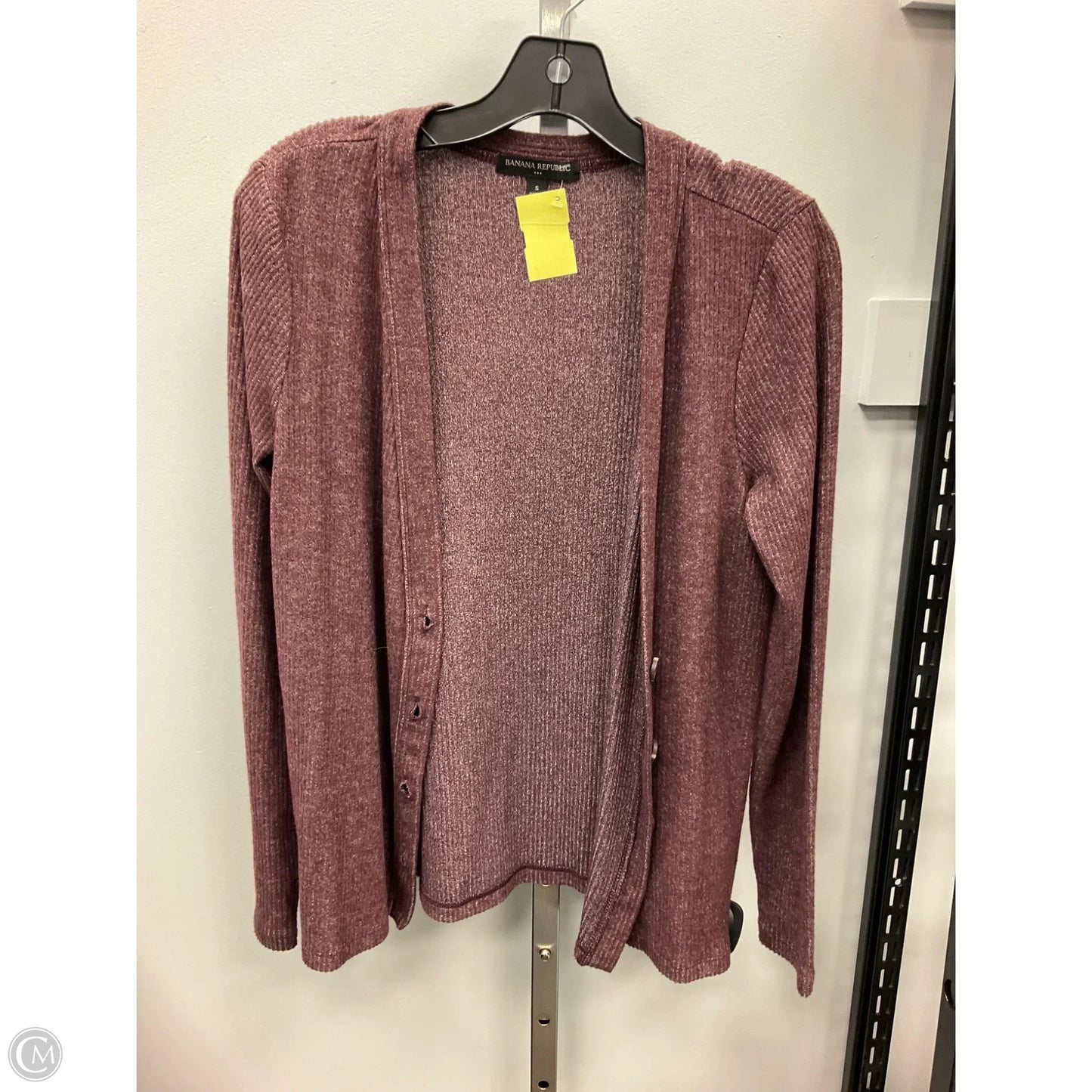 Sweater Cardigan By Banana Republic In Maroon, Size: S