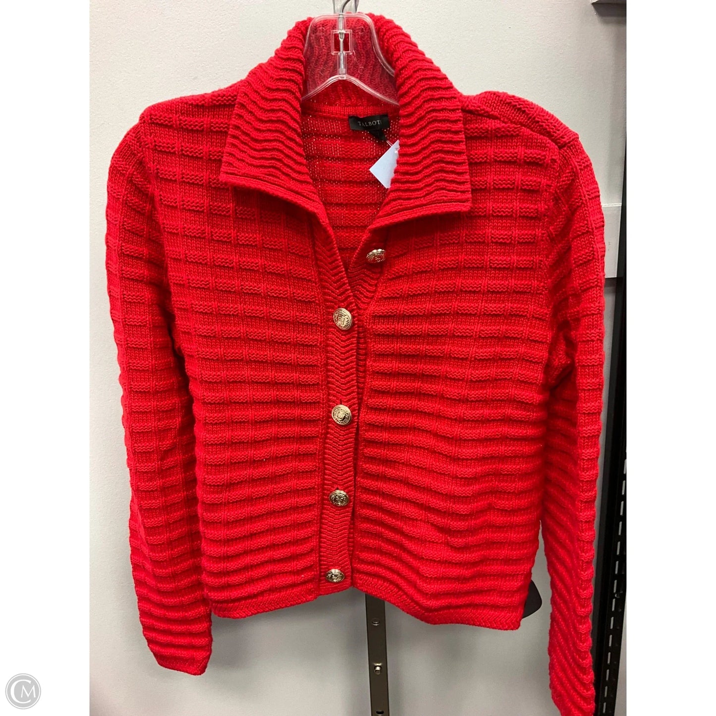 Sweater Cardigan By Talbots In Red, Size: S