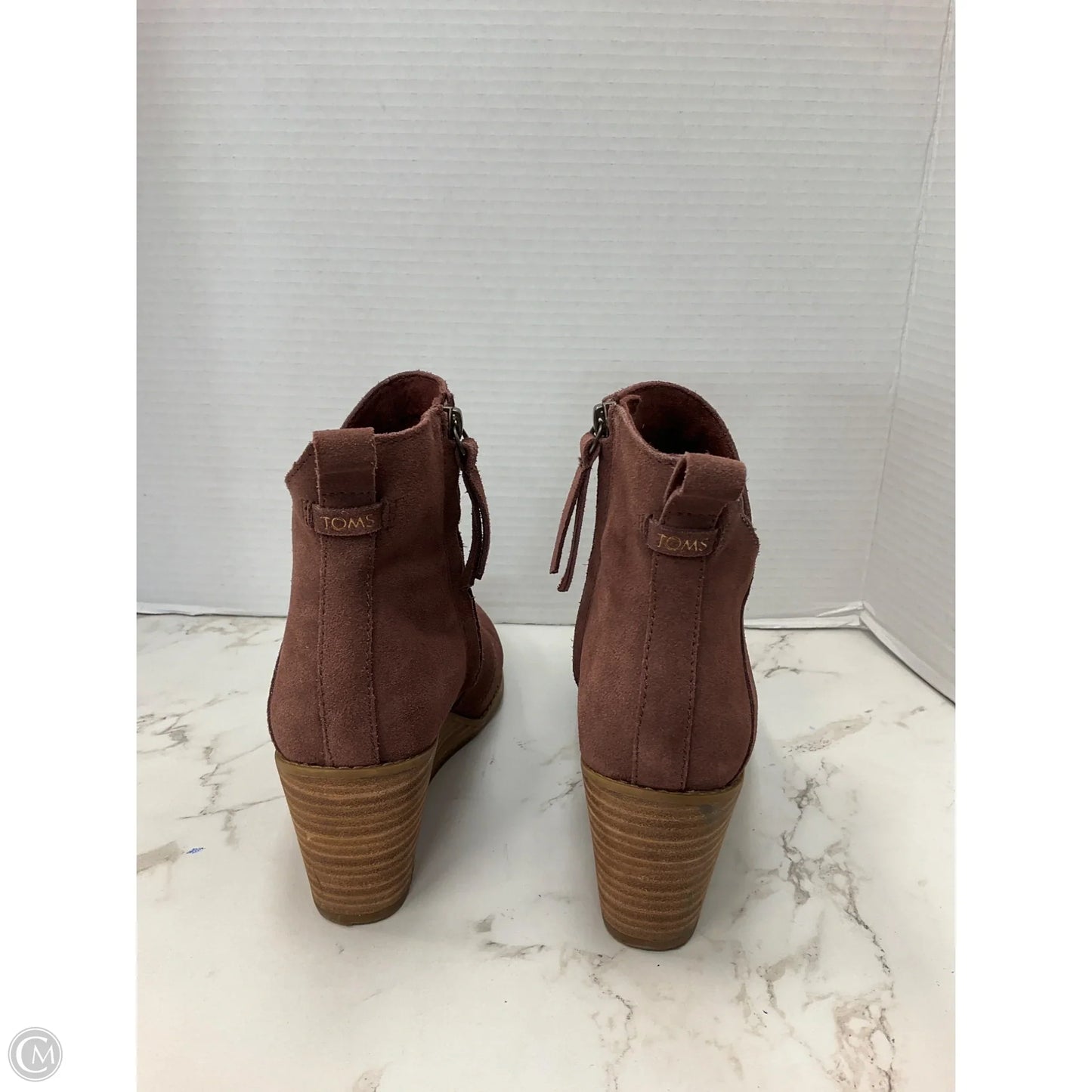 Boots Ankle Heels By Toms In Maroon, Size: 7.5