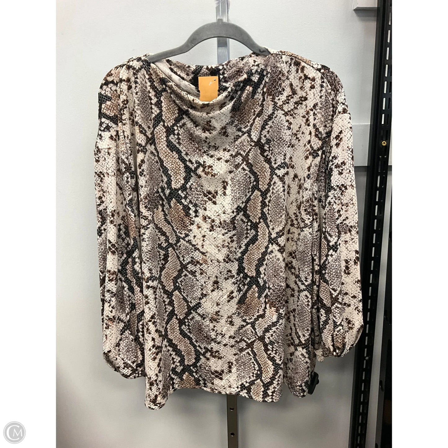 Top Long Sleeve By Alfani In Snakeskin Print, Size: 2x