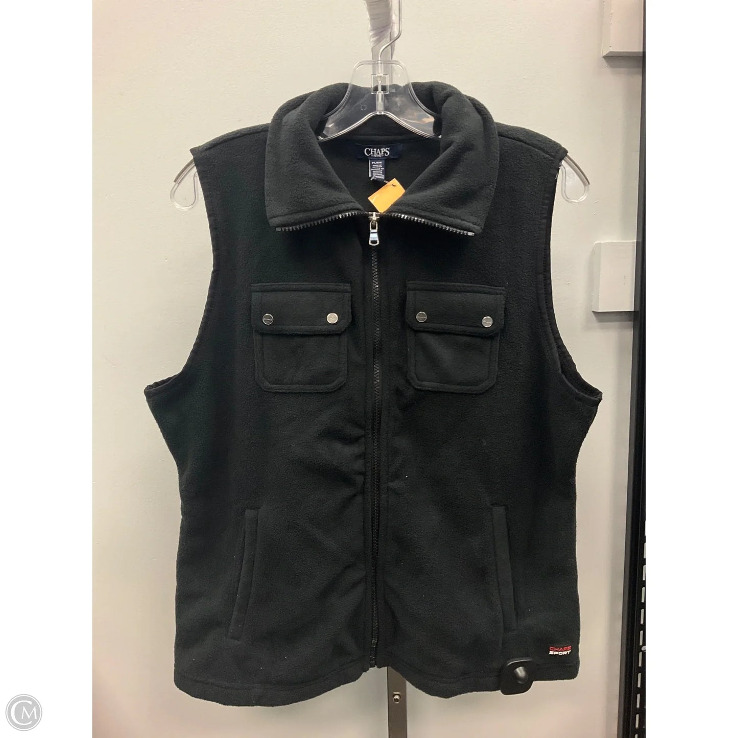 Vest Fleece By Chaps In Black, Size: Lp